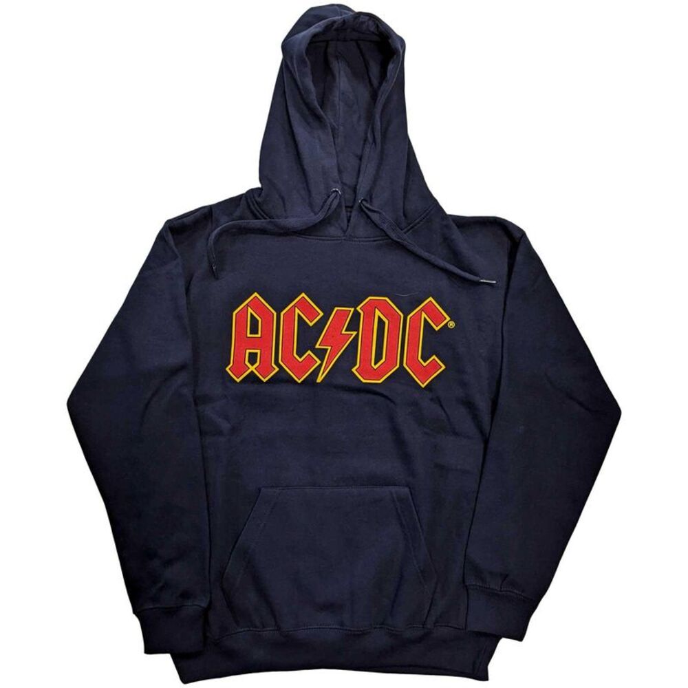AC/DC Unisex Adult Logo Hoodie / Navy Blue
